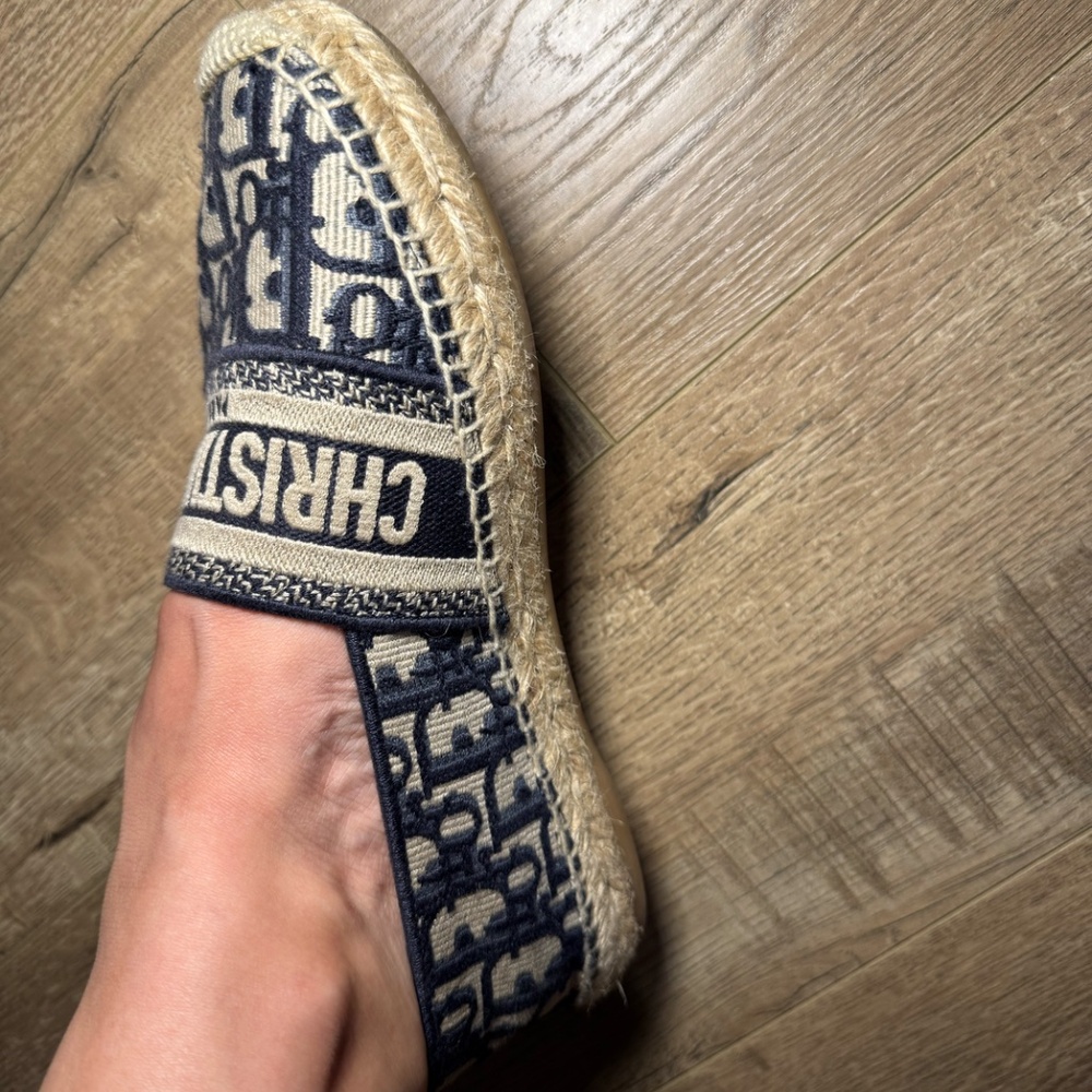 Christian Dior Espadrilles Blue Oblique Canvas Women’s Size 37 | Luxury Designer - Picture 2 of 7